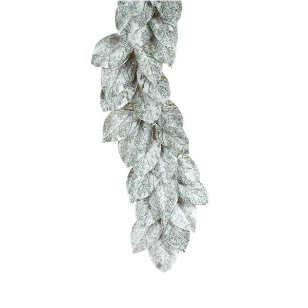 Set of 2 Frosted Magnolia Leaf Artificial Christmas Garlands 5' x 7